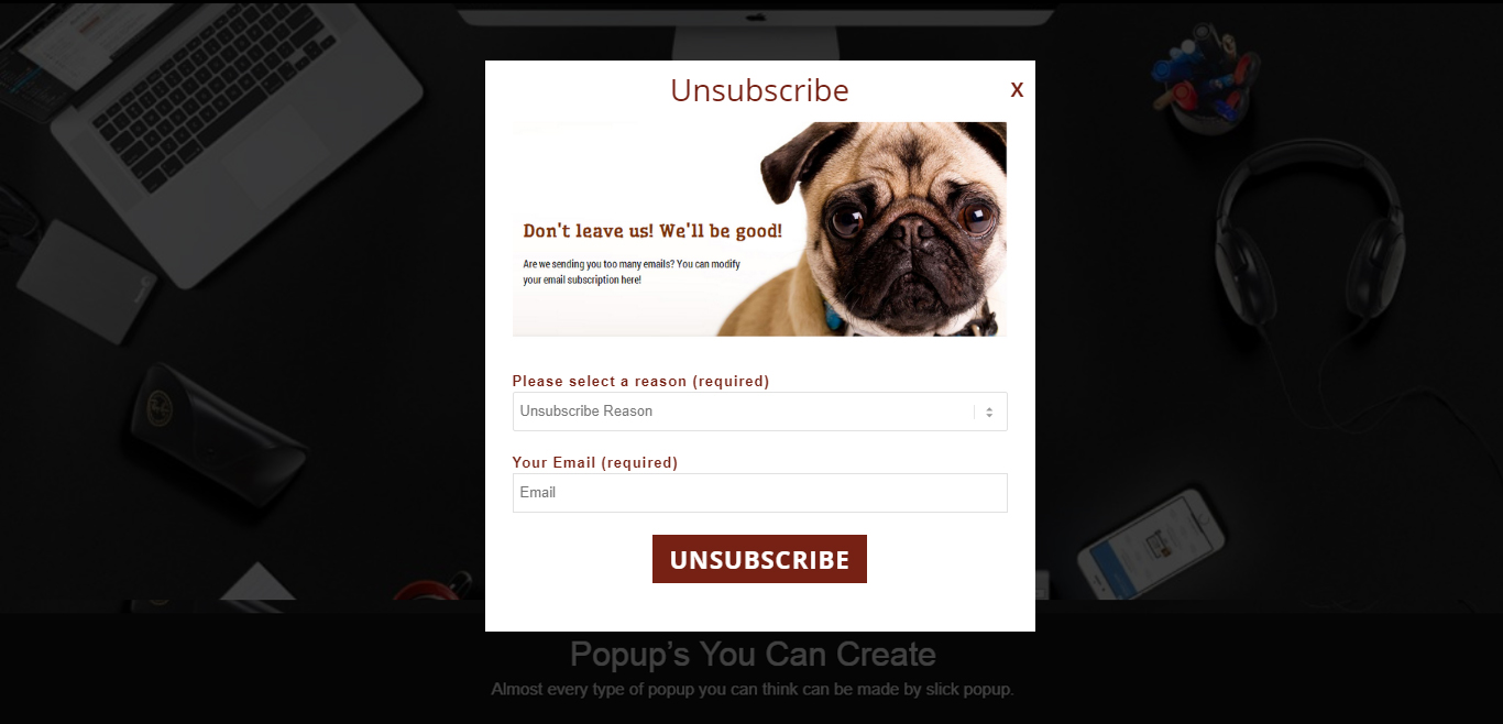 Unsubscribe Popup Demo