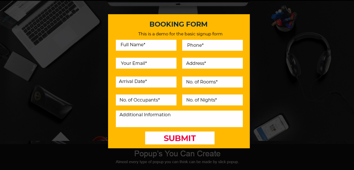 Booking Popup Demo